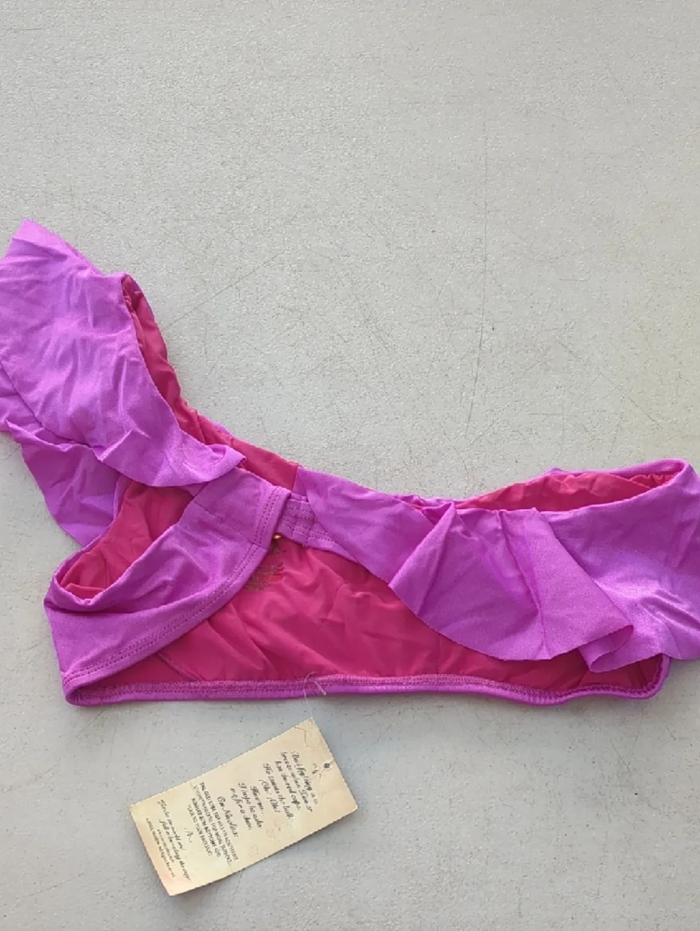 Nicolita One-Shoulder Ruffle Bikini Top in Hot Pink - Picture 4 of 6